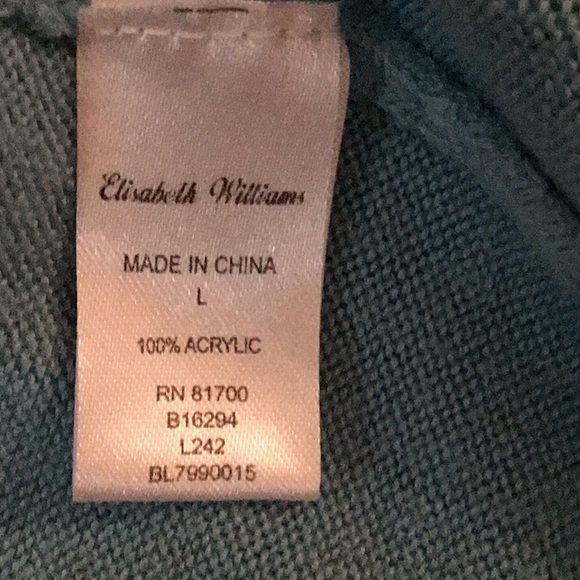 Elisabeth Williams Soft Teal color Sweater size Lg - Picture 6 of 7